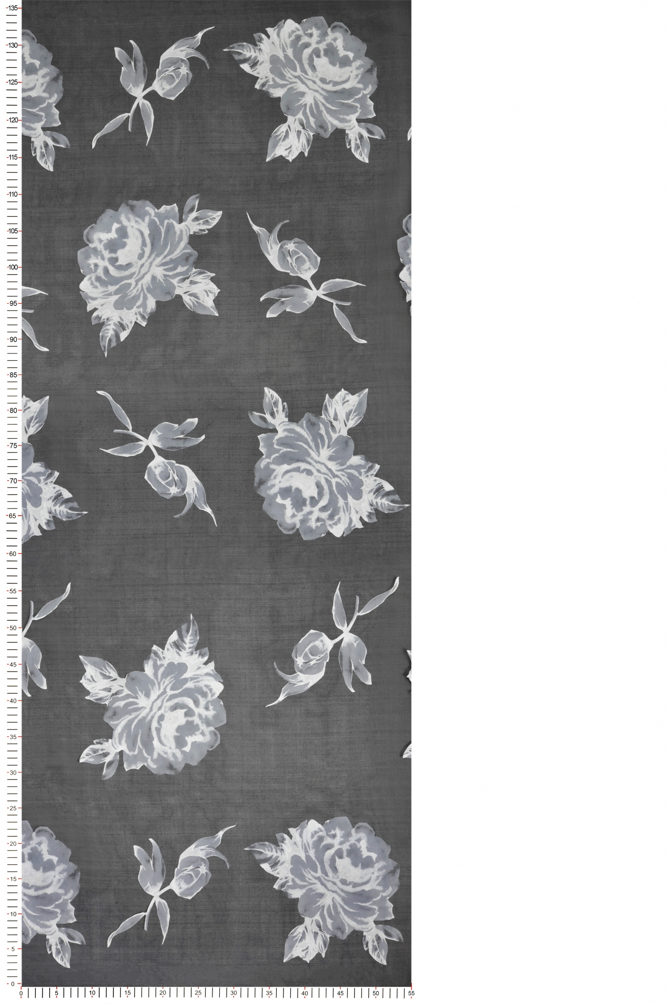 XORGANZA DRUKOWANA JEDWAB CZARNA