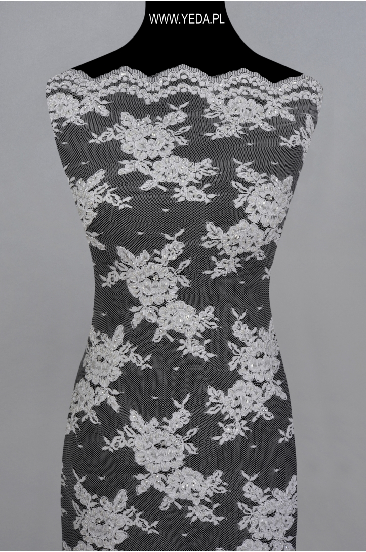 BRAUTSPITZE W6857 KORDONETTSEIDE VERZIERT