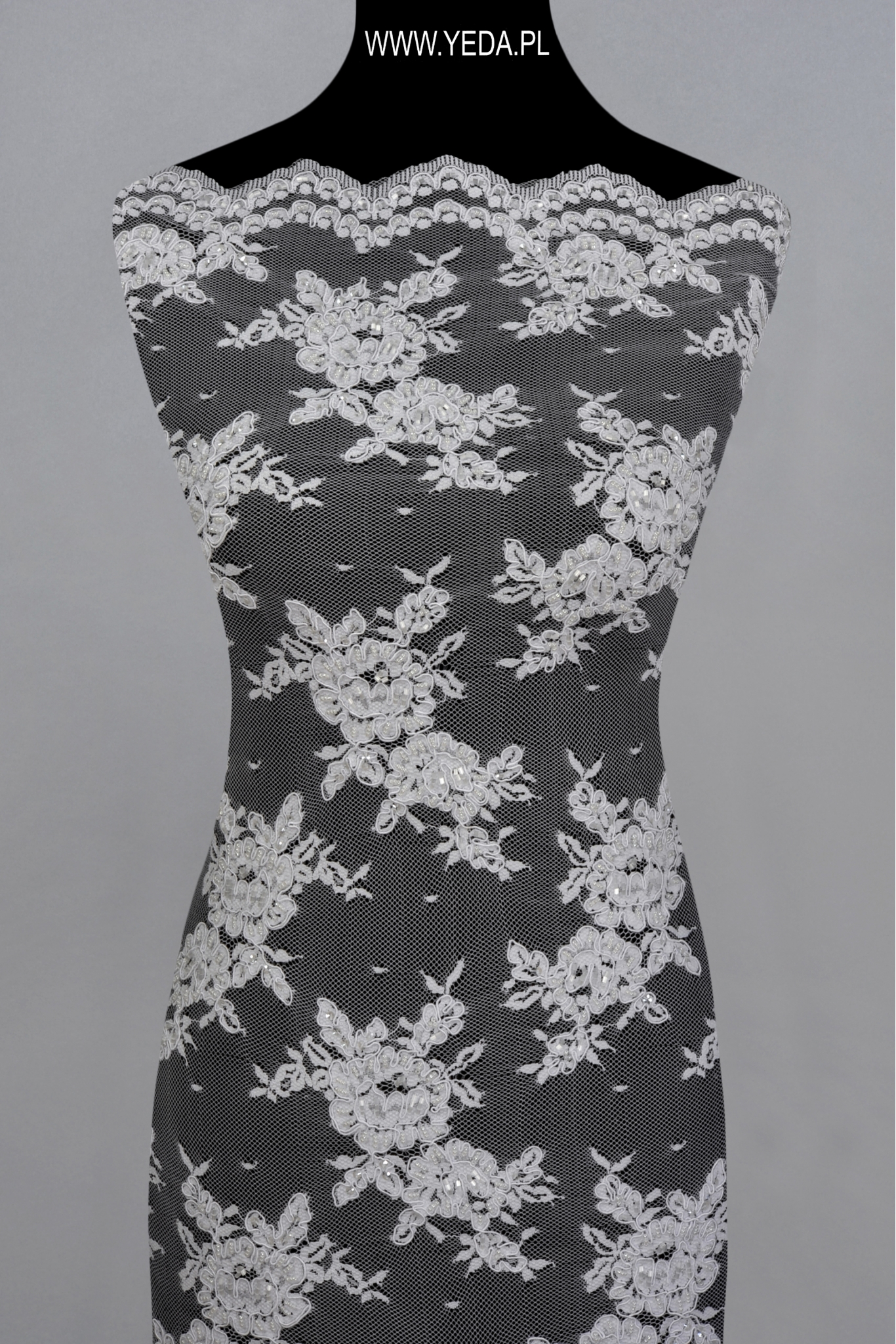 KORONKA ŚLUBNA W6857 KODER ZDOBIONY