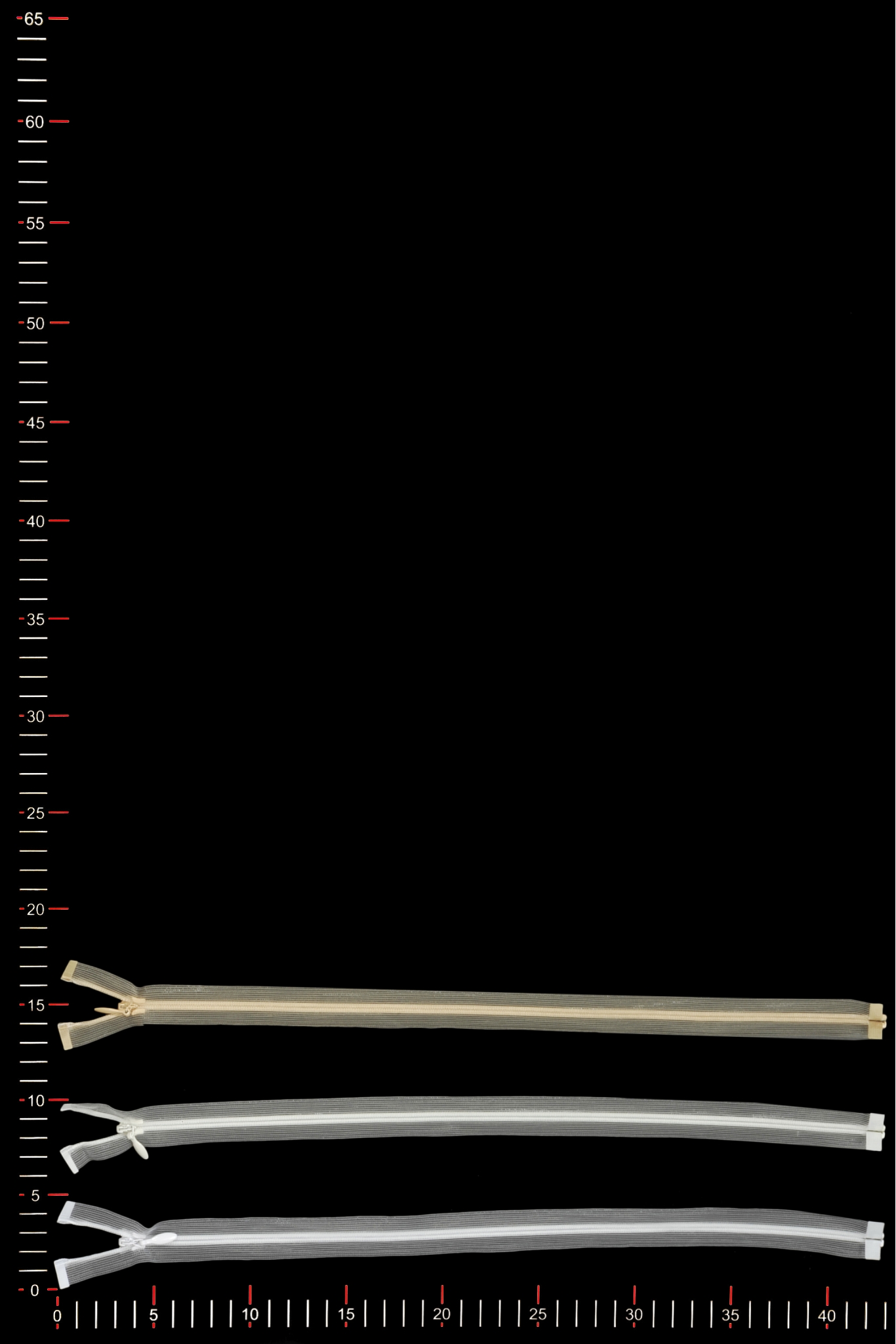 TRANSPARENT ZIPPER (40cm) OPEN END