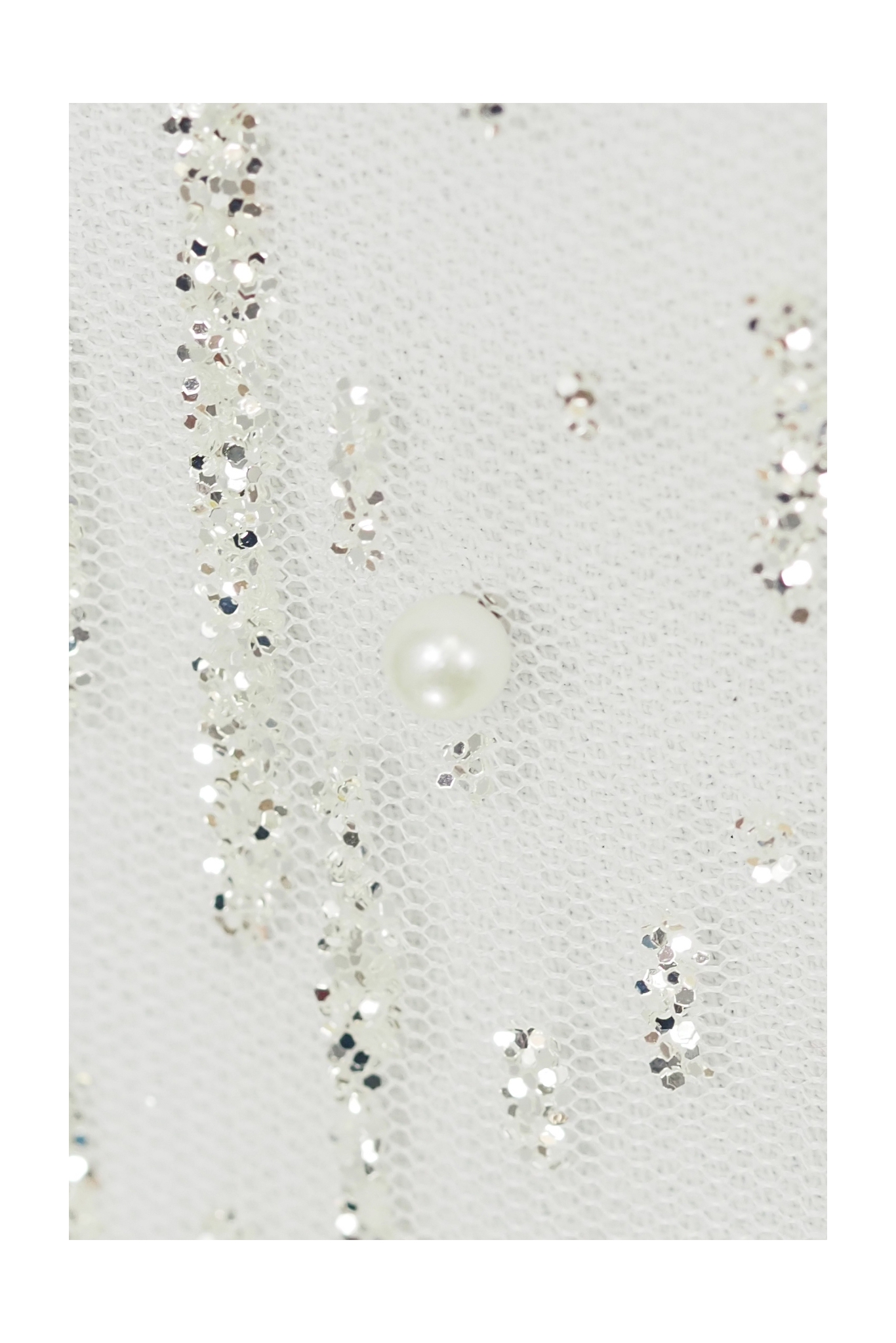 STRETCH TULLE PLATIN GLITTER ER2175