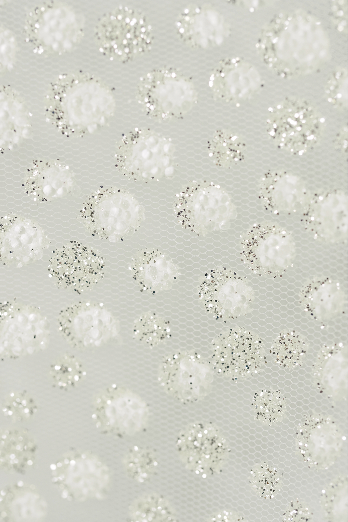 STRETCH TULLE PLATIN GLITTER ER2275