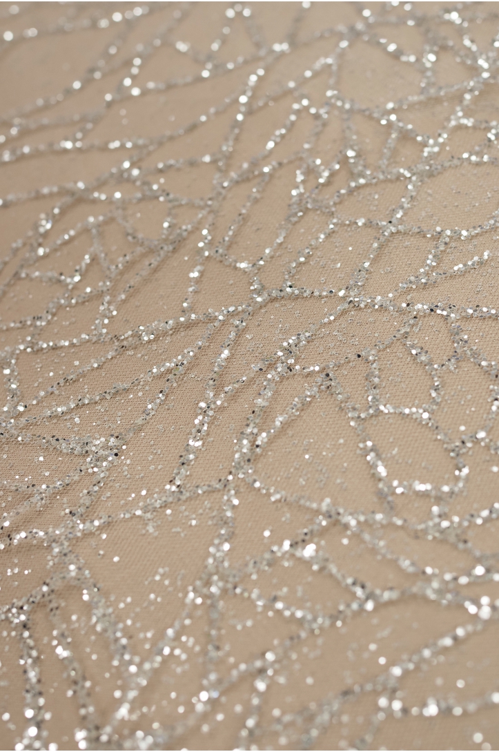 TÜLL PLATIN GLITZER LER128