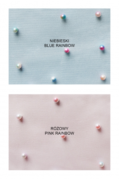 TÜLL RAINBOW DICHT MIT PERLEN VERZIERT