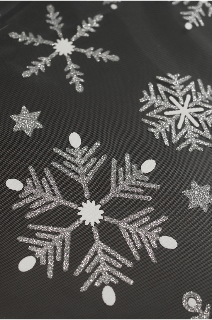 TIUL ŚNIEŻYNKA  J128 OFF WHITE SILVER