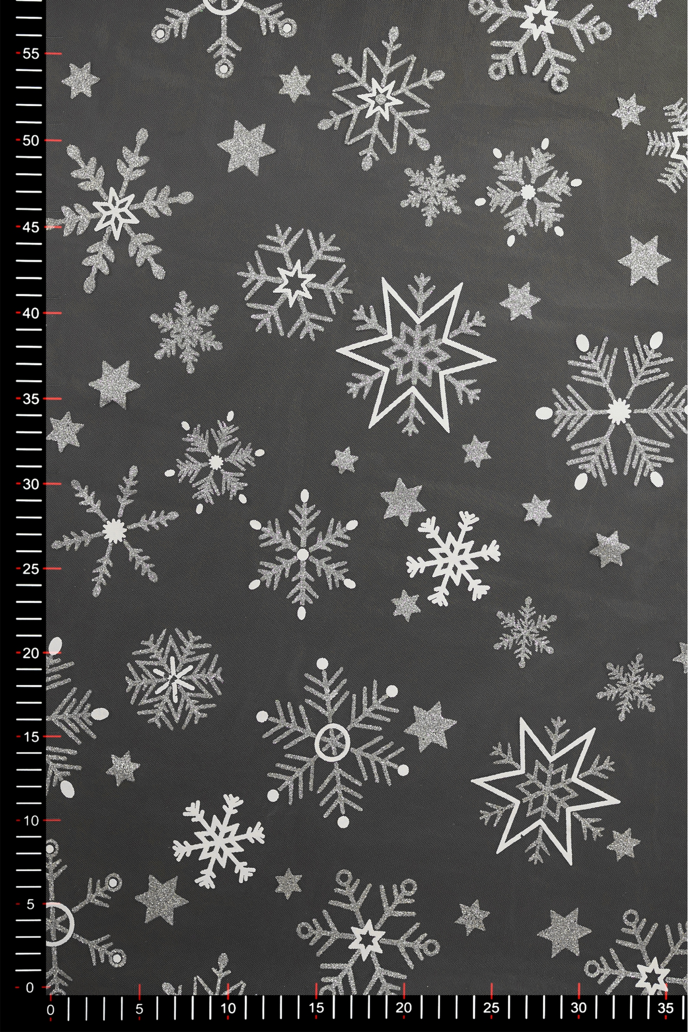 TIUL ŚNIEŻYNKA  J128 OFF WHITE SILVER