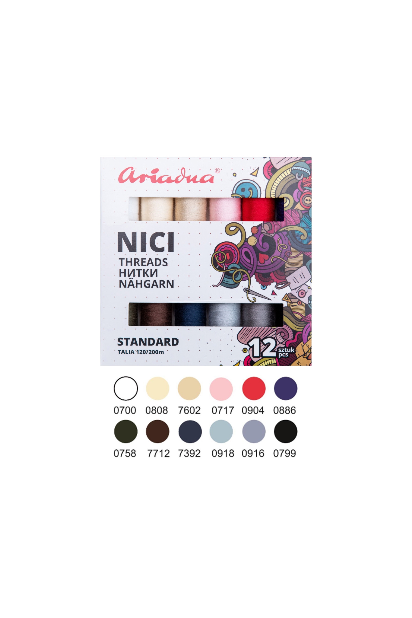 Zestaw Nici Talia 120/200m 12 kol.