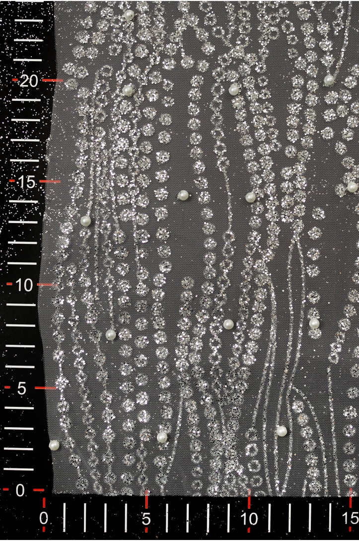 TÜLL PLATIN GLITZER LER128