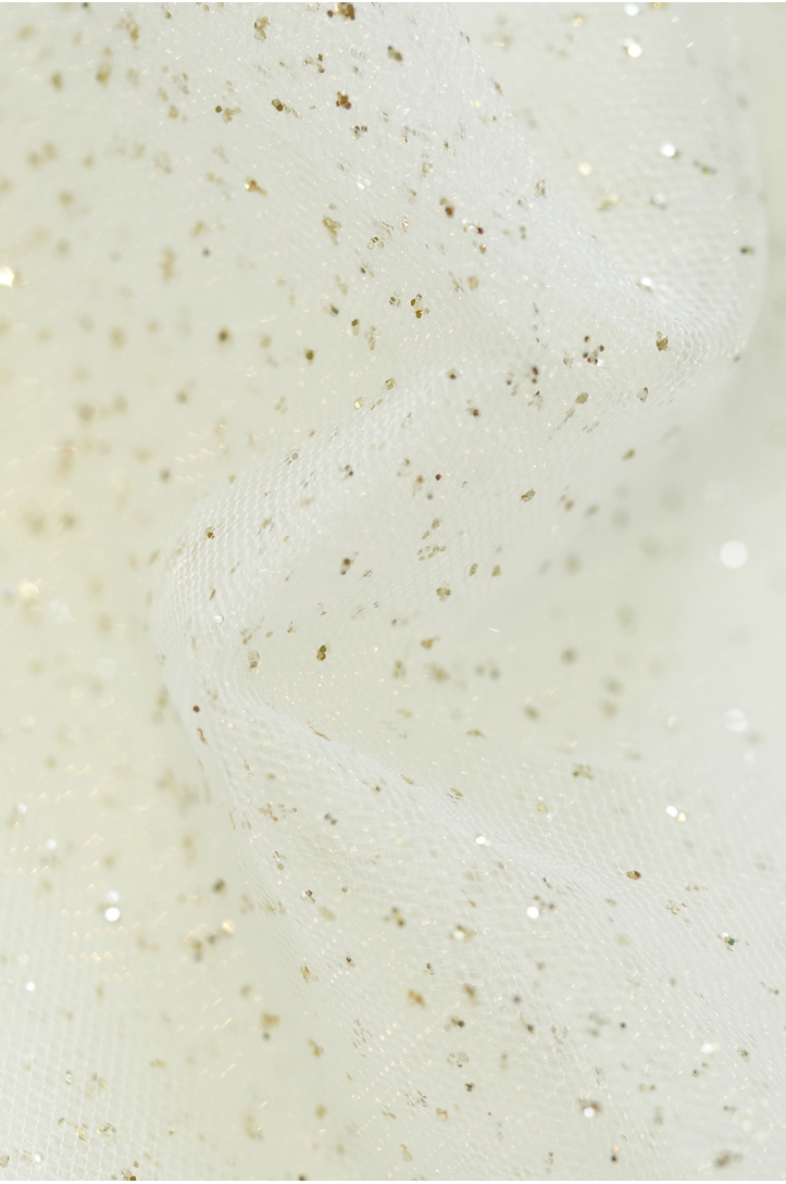 TULLE WITH GLITTER LER1004 OFF WHITE/GOLD
