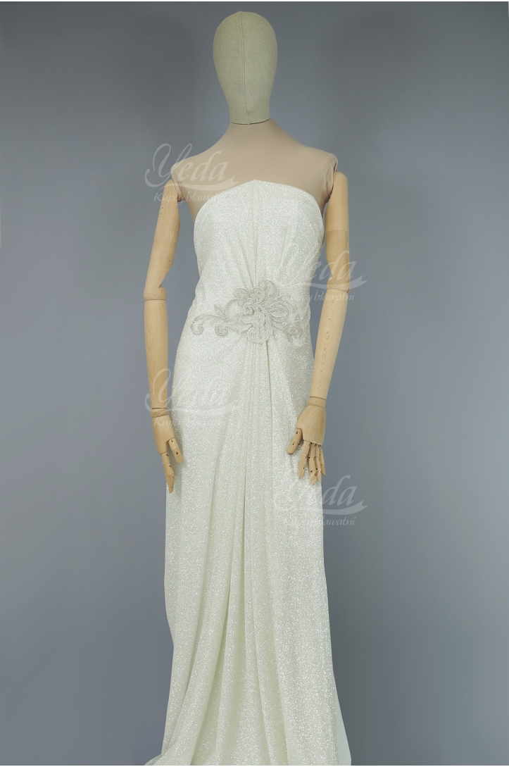 STRETCH TULLE PLATIN GLITTER