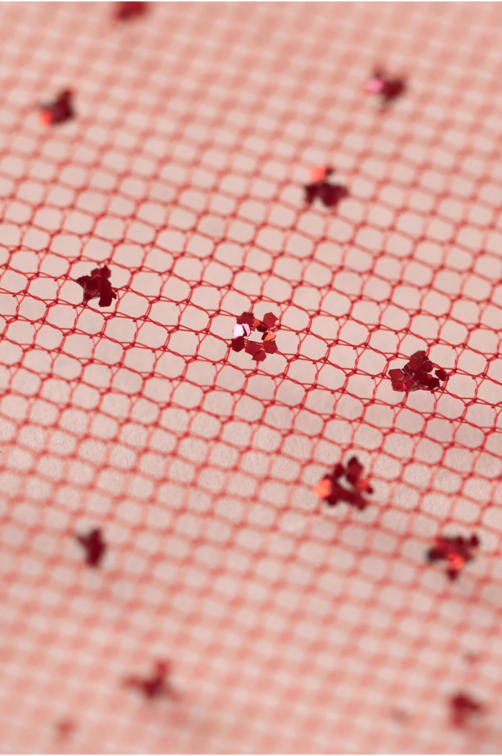 TULLE WITH GLITTER LER1004 BURGUNDY