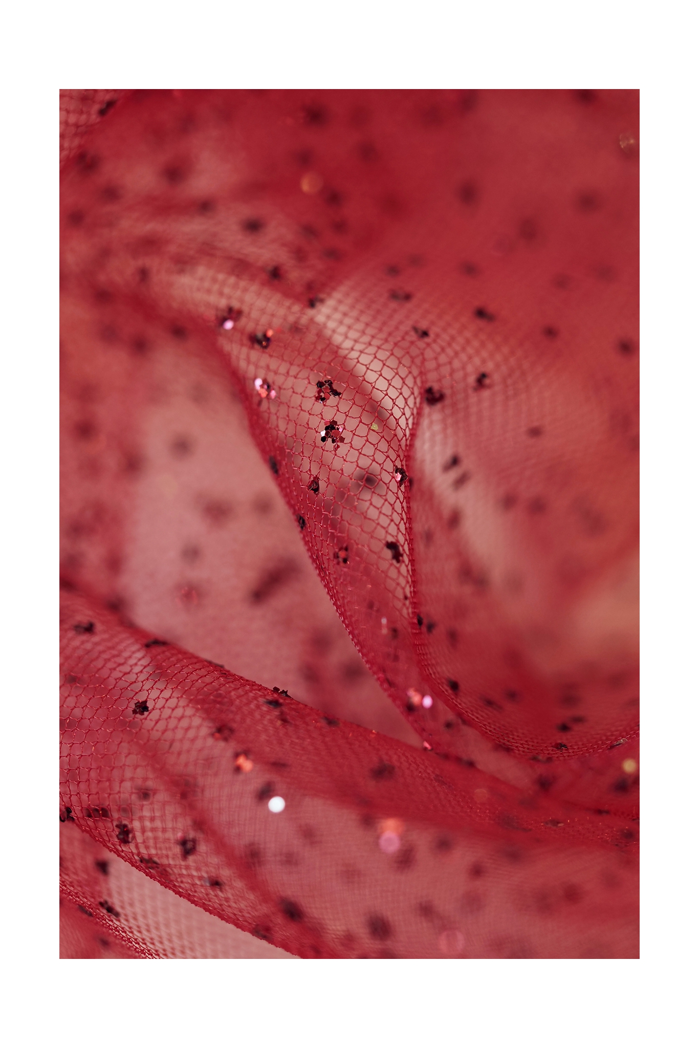 TULLE WITH GLITTER LER1004 BURGUNDY