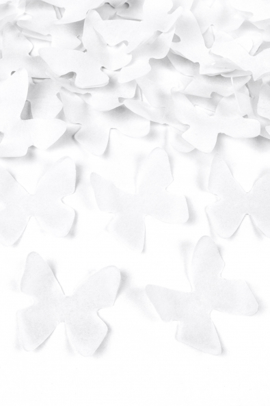 CONFETTI CANNON WITH BUTTERFLIES WHITE 60 CM