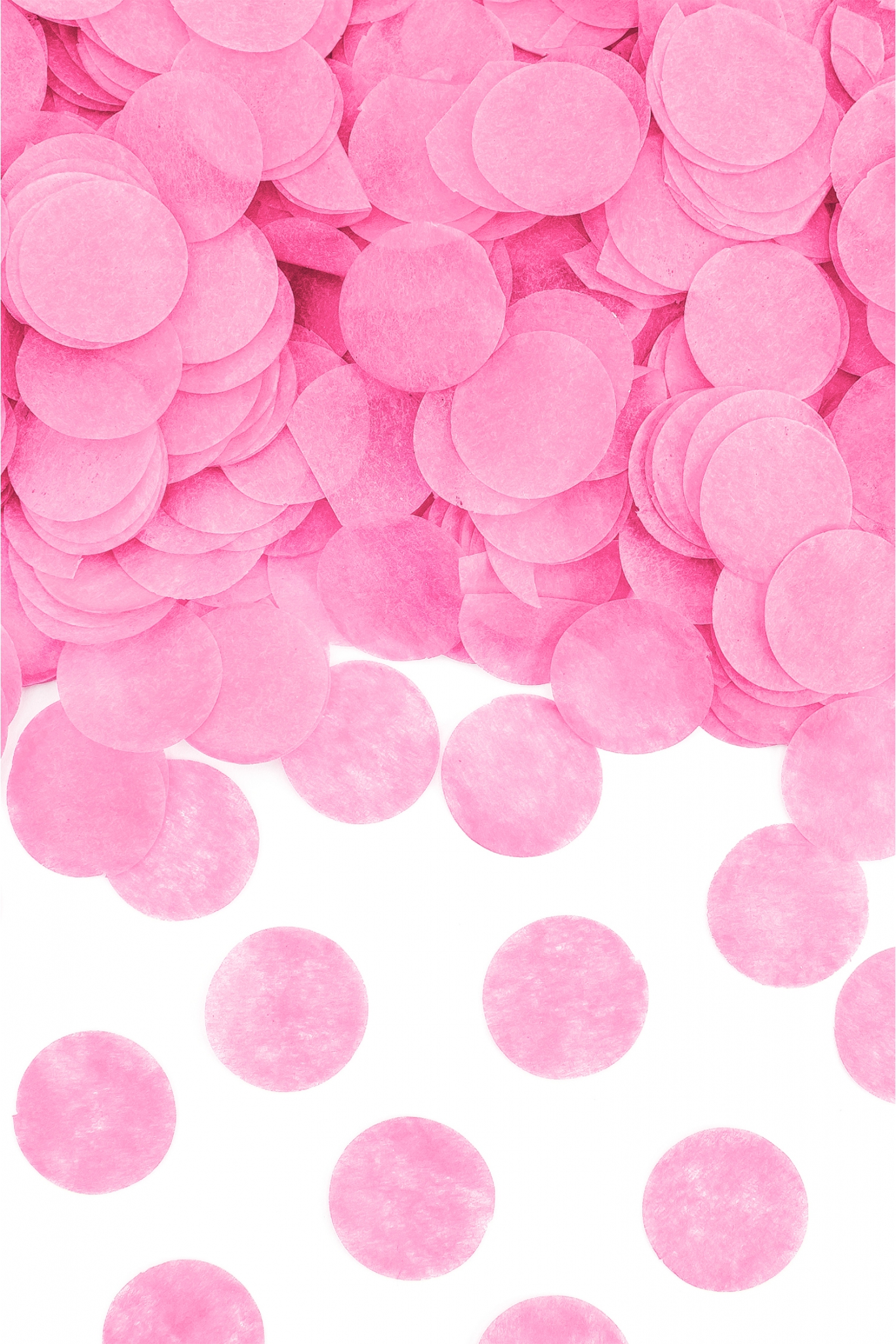 KONFETTIKANONE MIT SEIDENPAPIER-KREISEN IN ROSA 60 CM