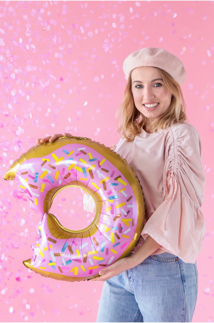 KONFETTIKANONE MIT SEIDENPAPIER-KREISEN IN ROSA 60 CM