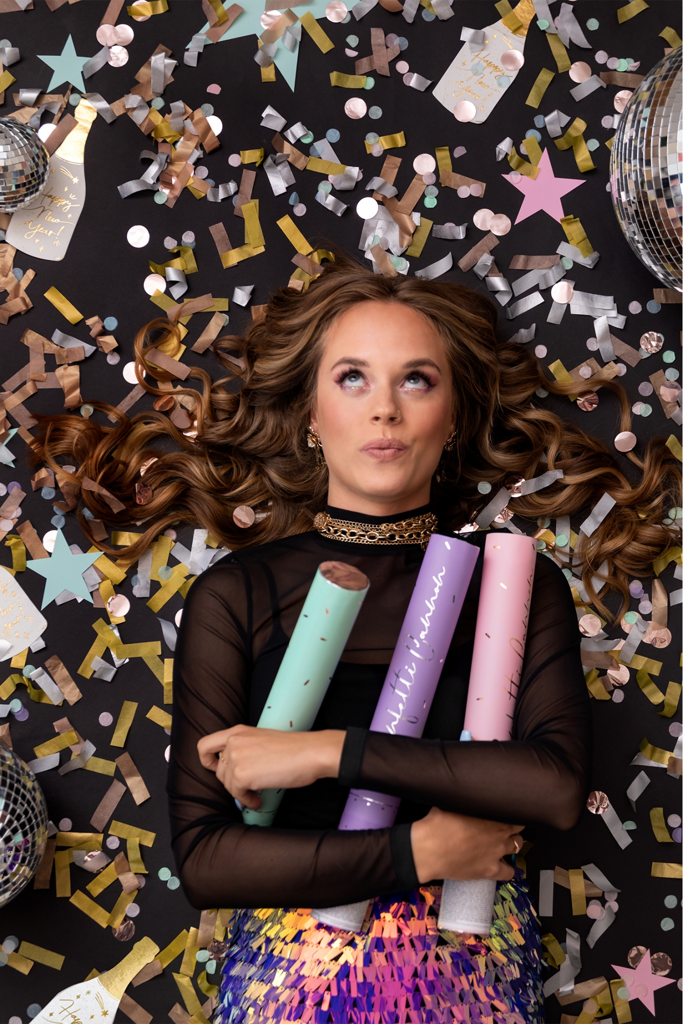 CONFETTI CANNON ROSE GOLD 40 CM