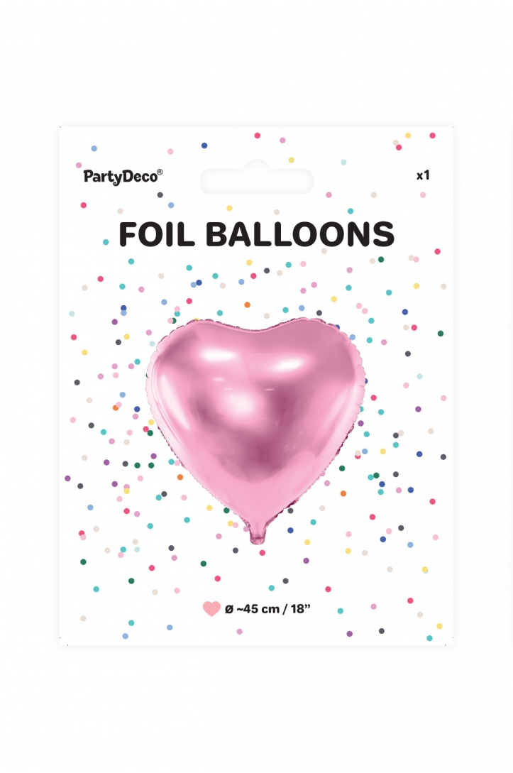 Folienballon Herz, 45cm, hellrosa