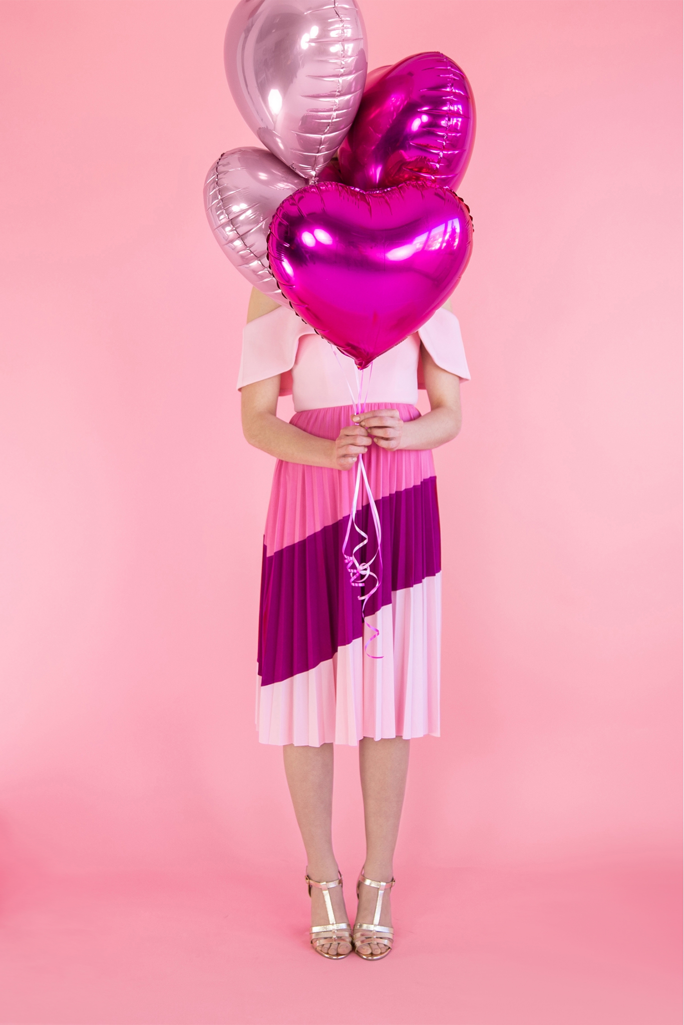 Folienballon Herz, 45cm, hellrosa