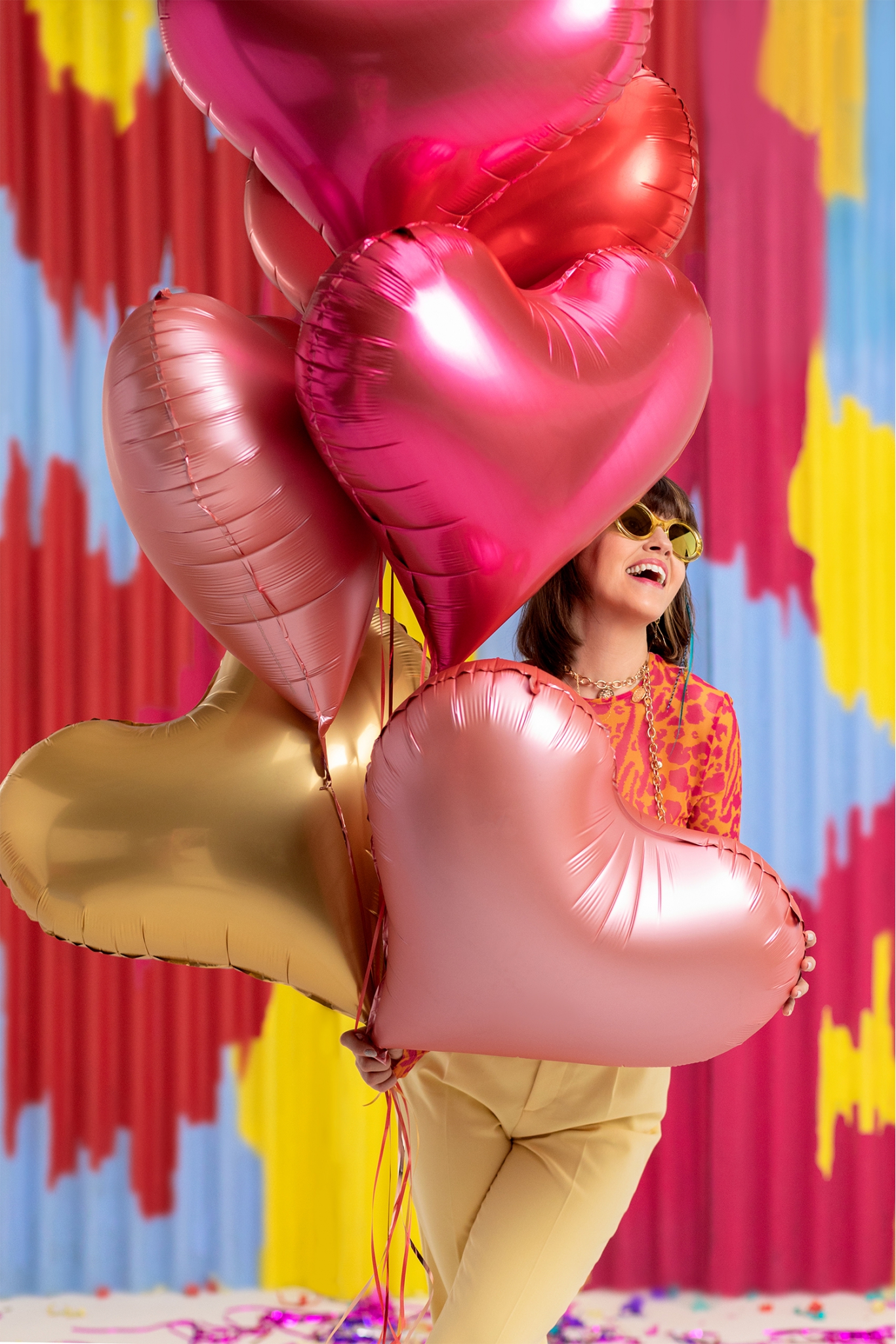 Balon foliowy Serce, 75x64,5 cm, różowy