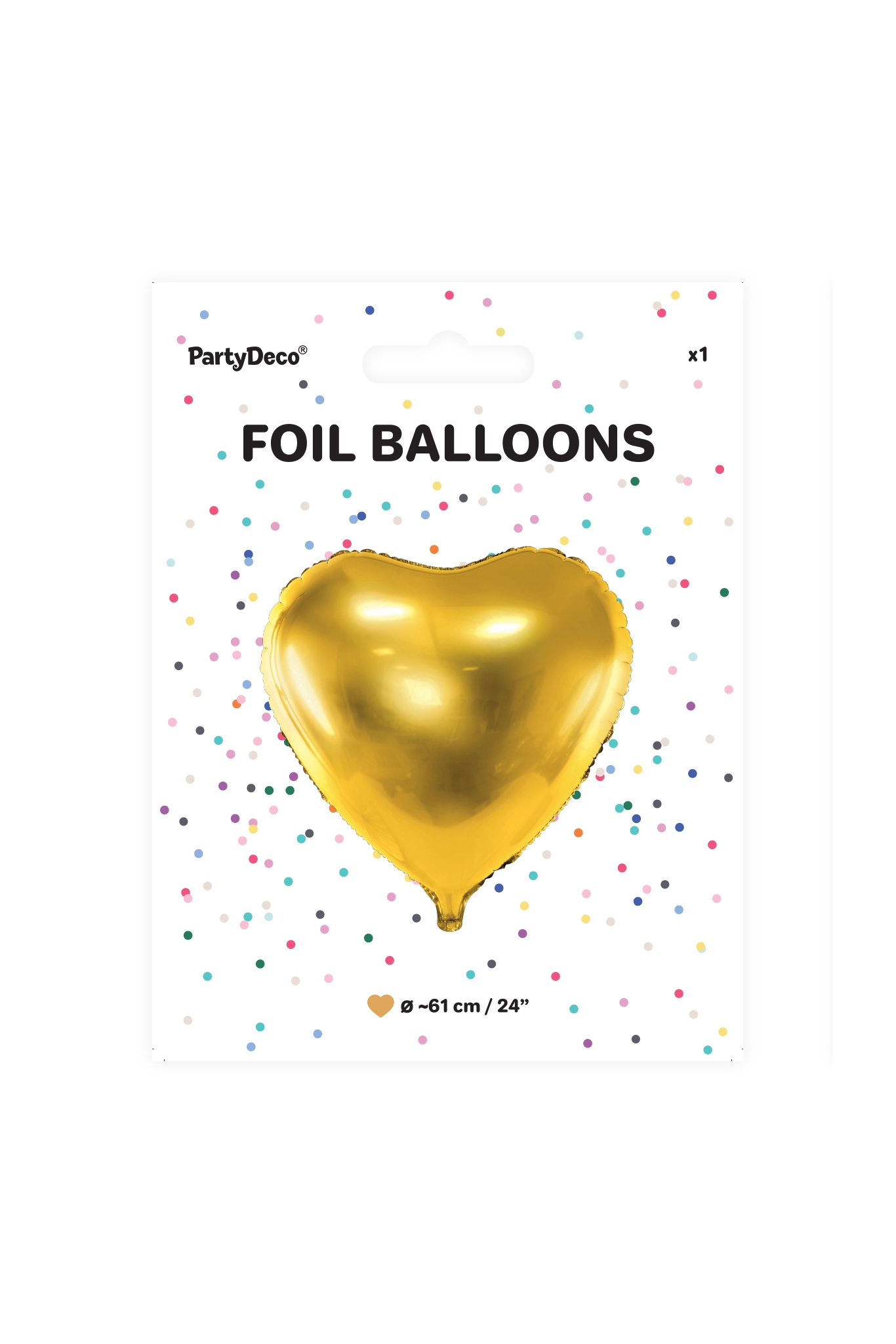 Folienballon Herz, 61cm, gold