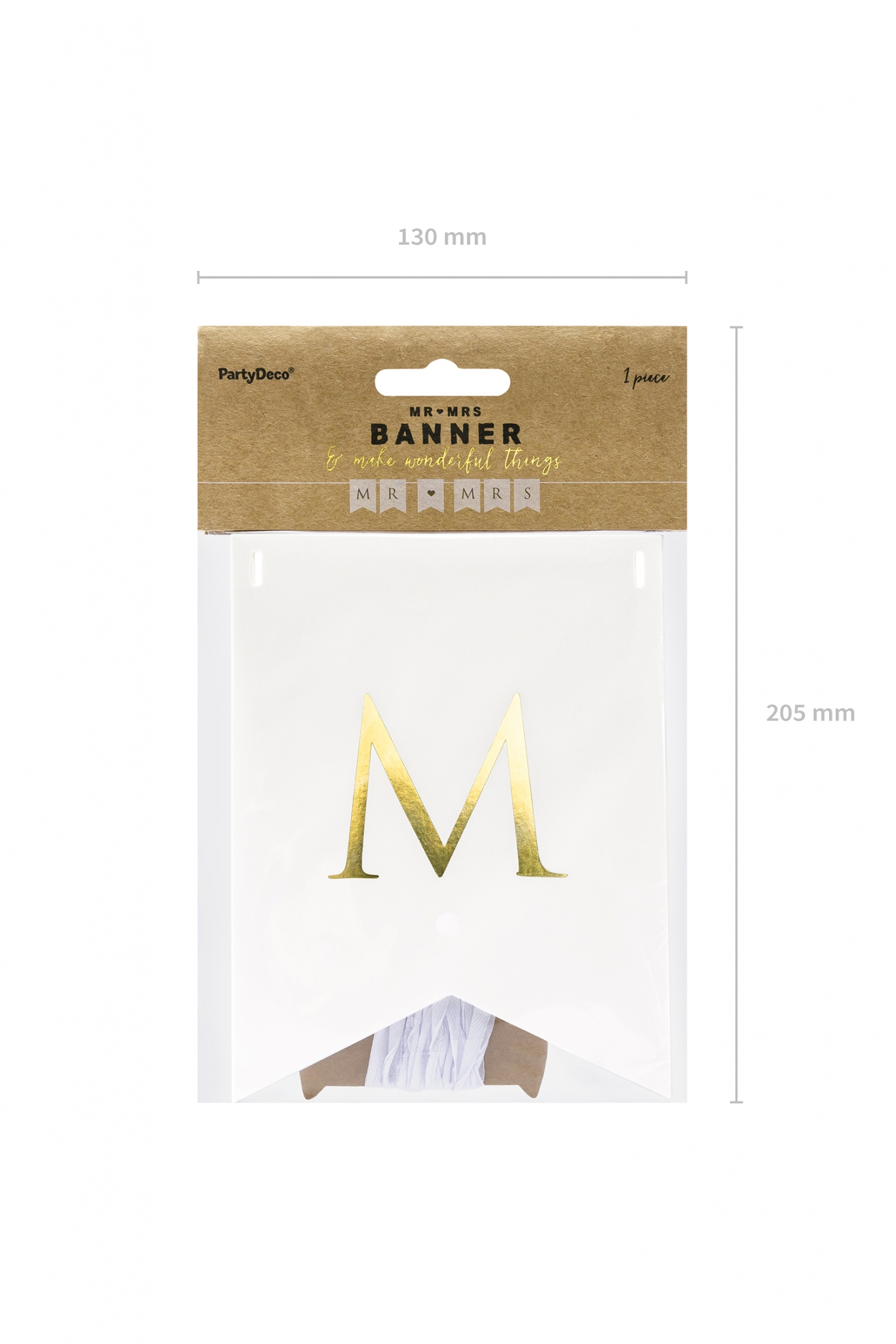 Banner Mr Mrs, weiß, 15 x 85 cm