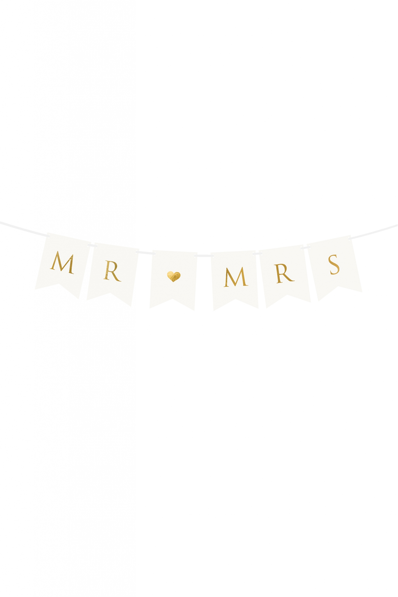 Banner Mr Mrs, white, 15 x 85 cm