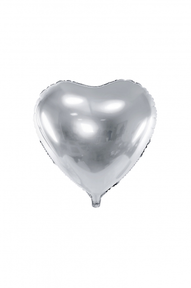 Foil Balloon Heart, 61cm, silver