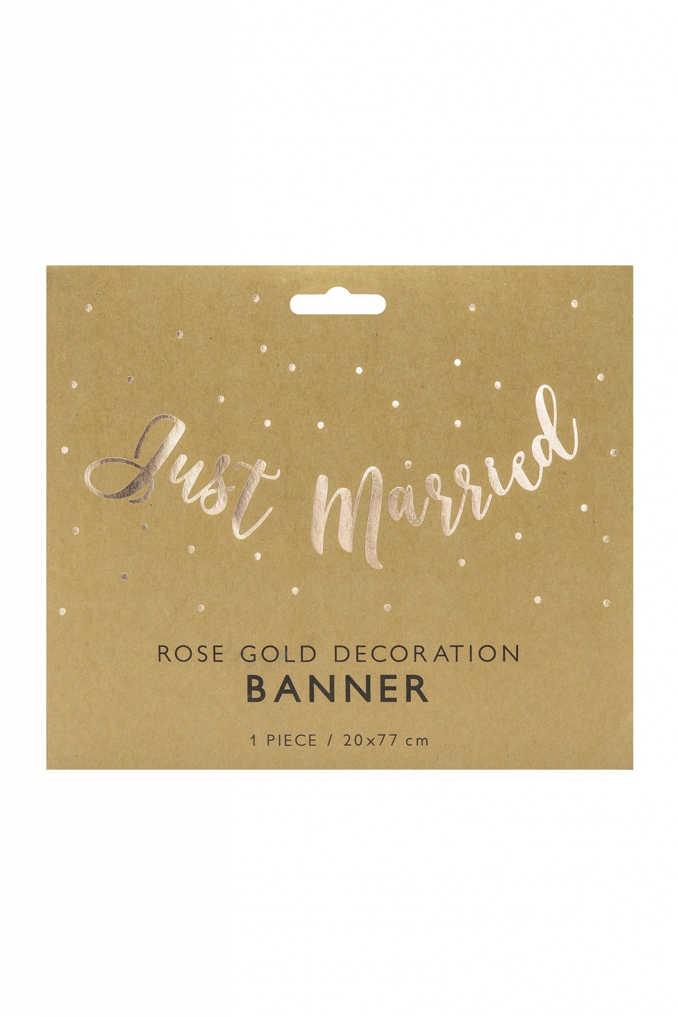 Baner Just Married, różowe złoto, 20x77cm