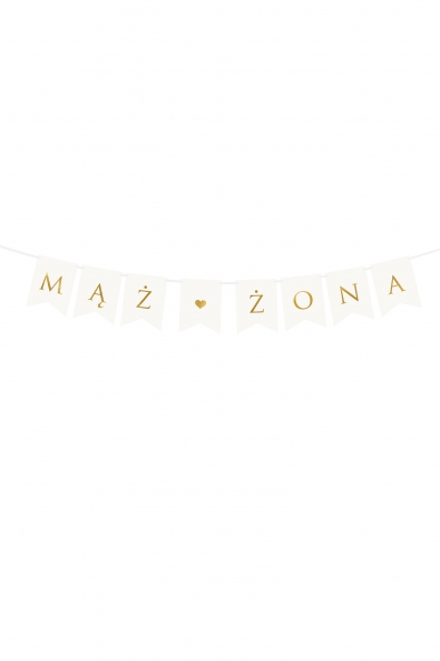 Banner Mąż Żona, weiß, 15 x 110 cm