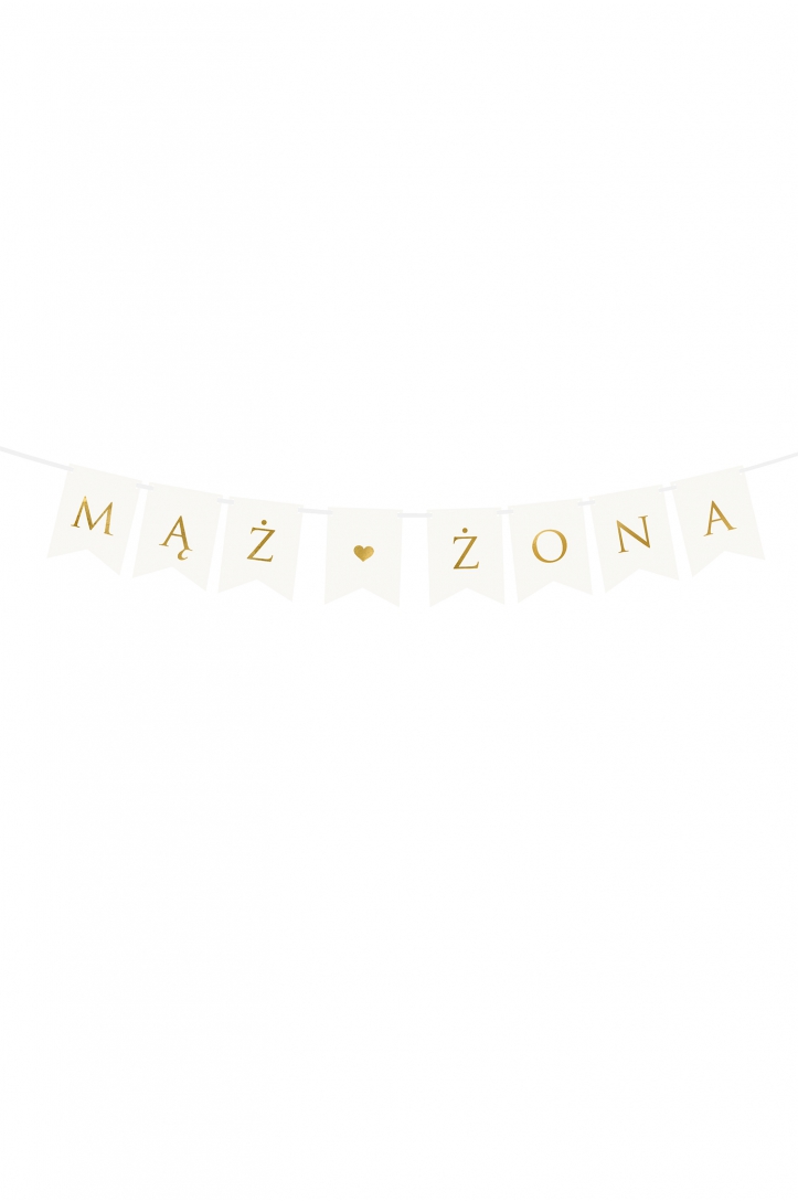 Banner Mąż Żona, weiß, 15 x 110 cm