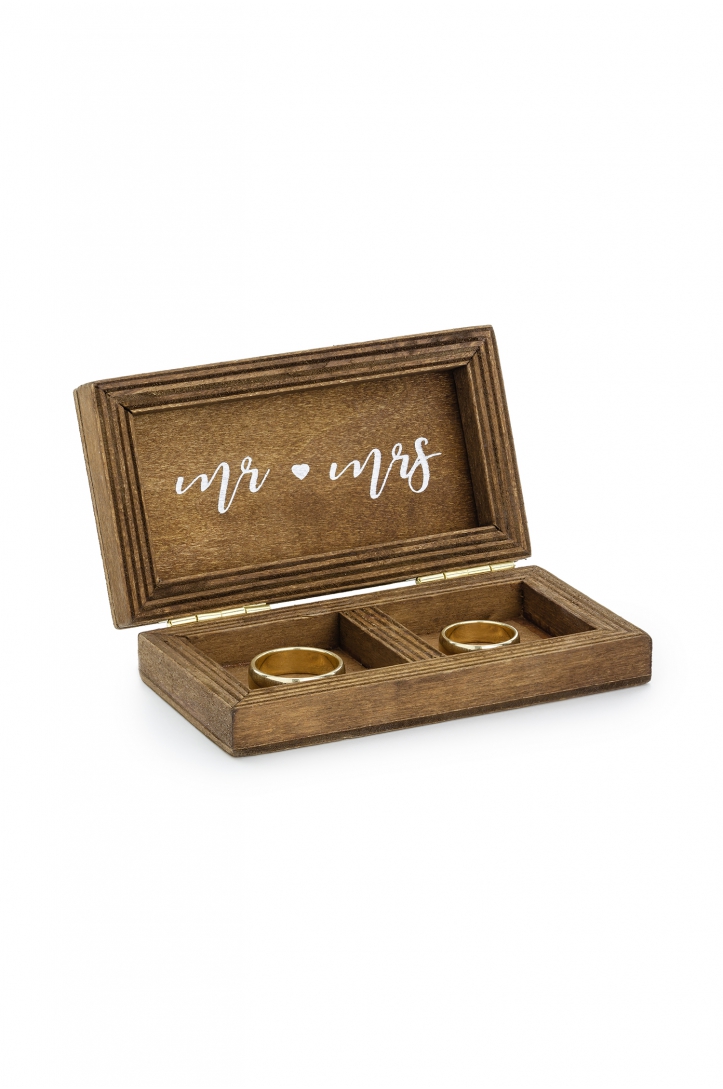 Wooden wedding ring box, 10x5,5cm