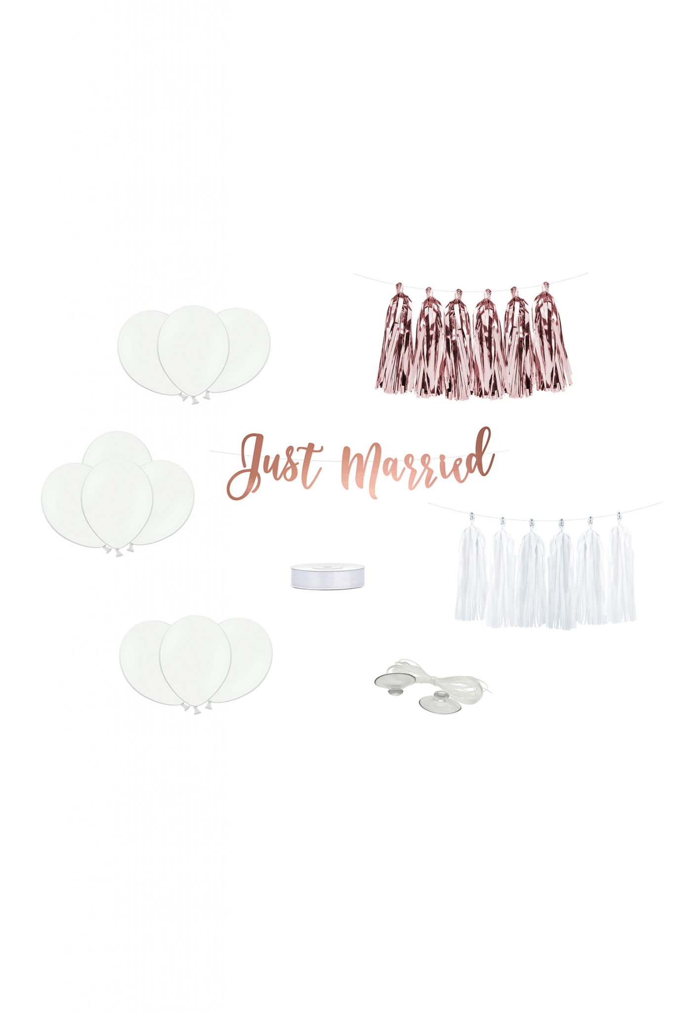 Car decoration kit - Just Married