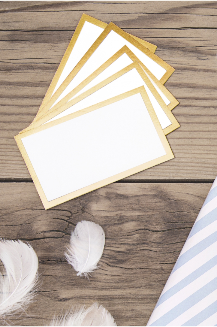 Place cards - Frame, gold, 9.5x5.5cm