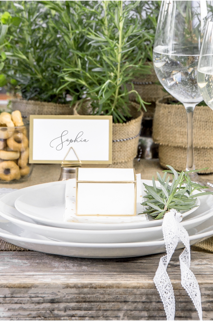 Place cards - Frame, gold, 9.5x5.5cm