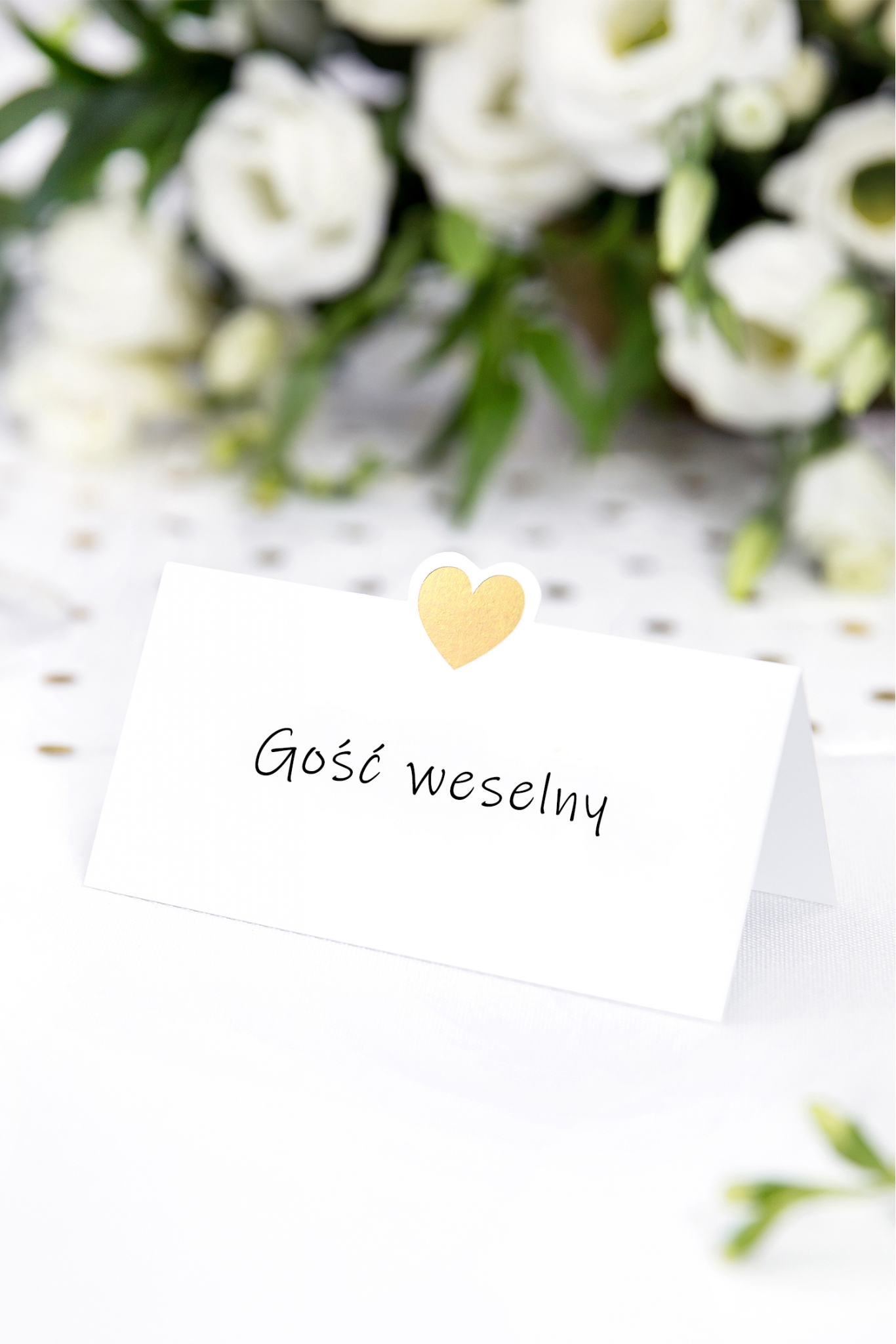 Place cards - Heart, gold, 10x5cm