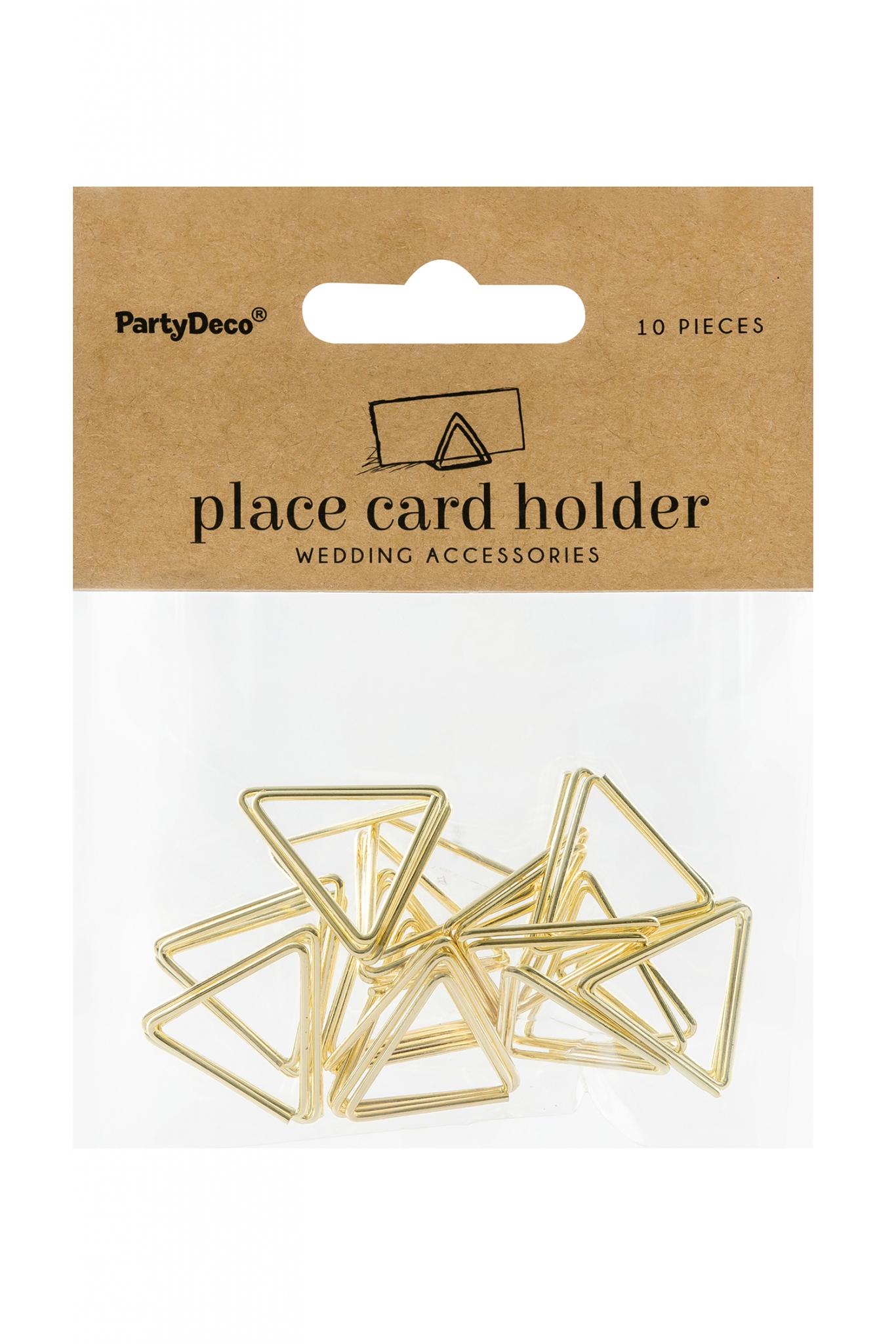 Place card holders Triangles, gold, 2.3 cm