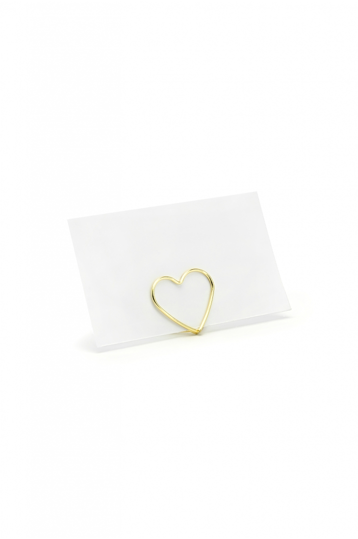 Place card holders Hearts, gold, 2.5 cm