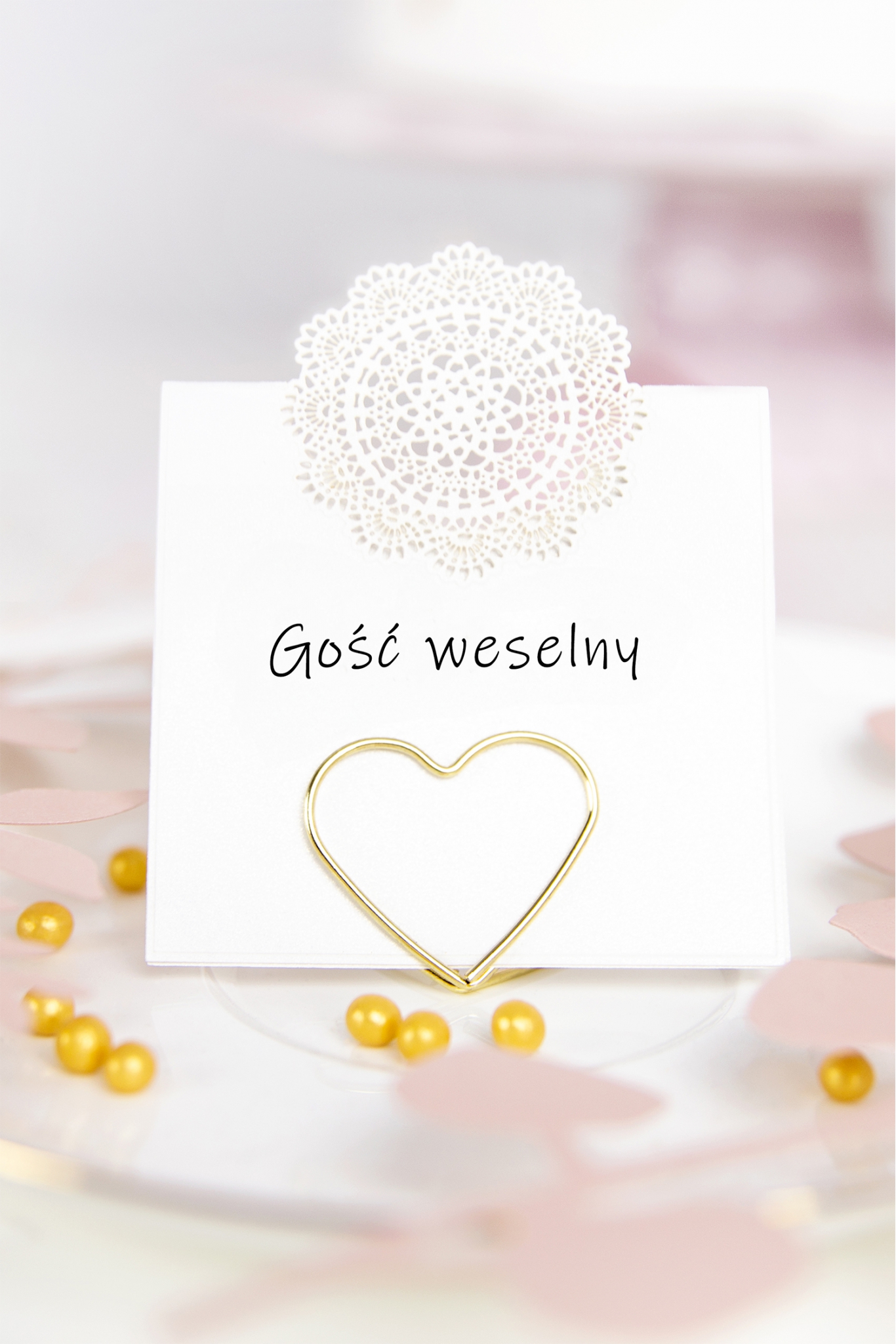 Tischkarten-Halter Herzen, gold, 2,5 cm