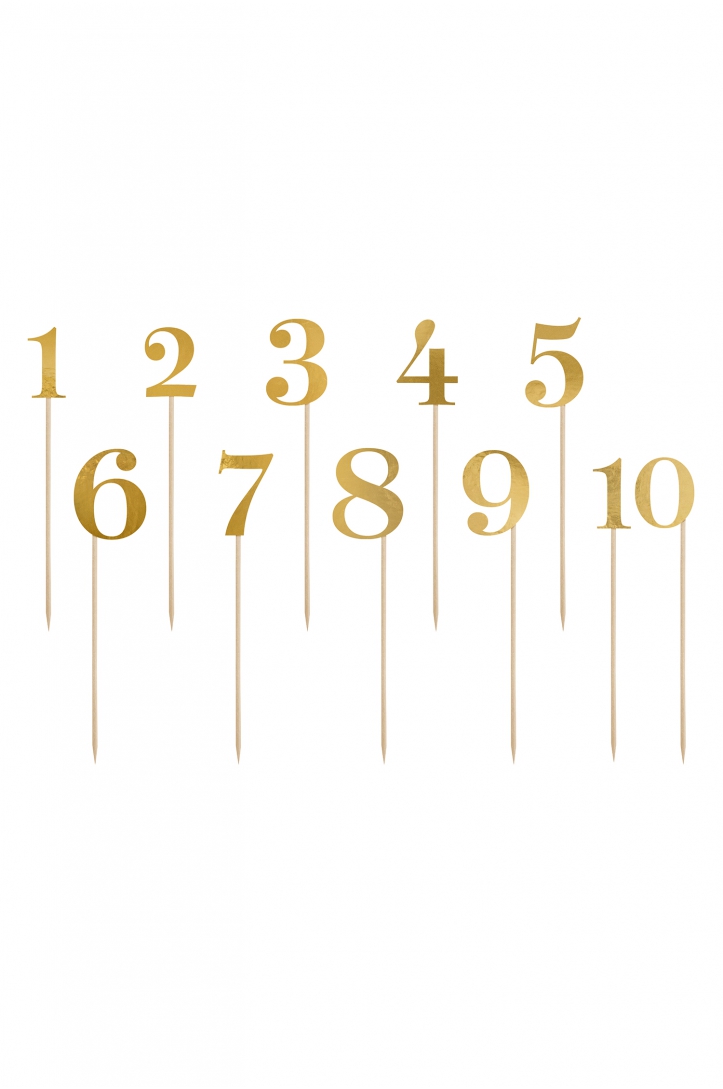 Table numbers, gold, 25.5-26.5cm
