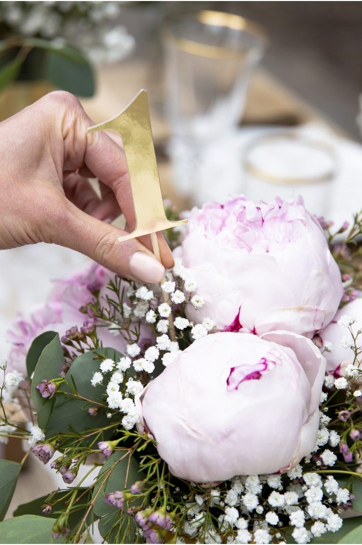 Table numbers, gold, 25.5-26.5cm