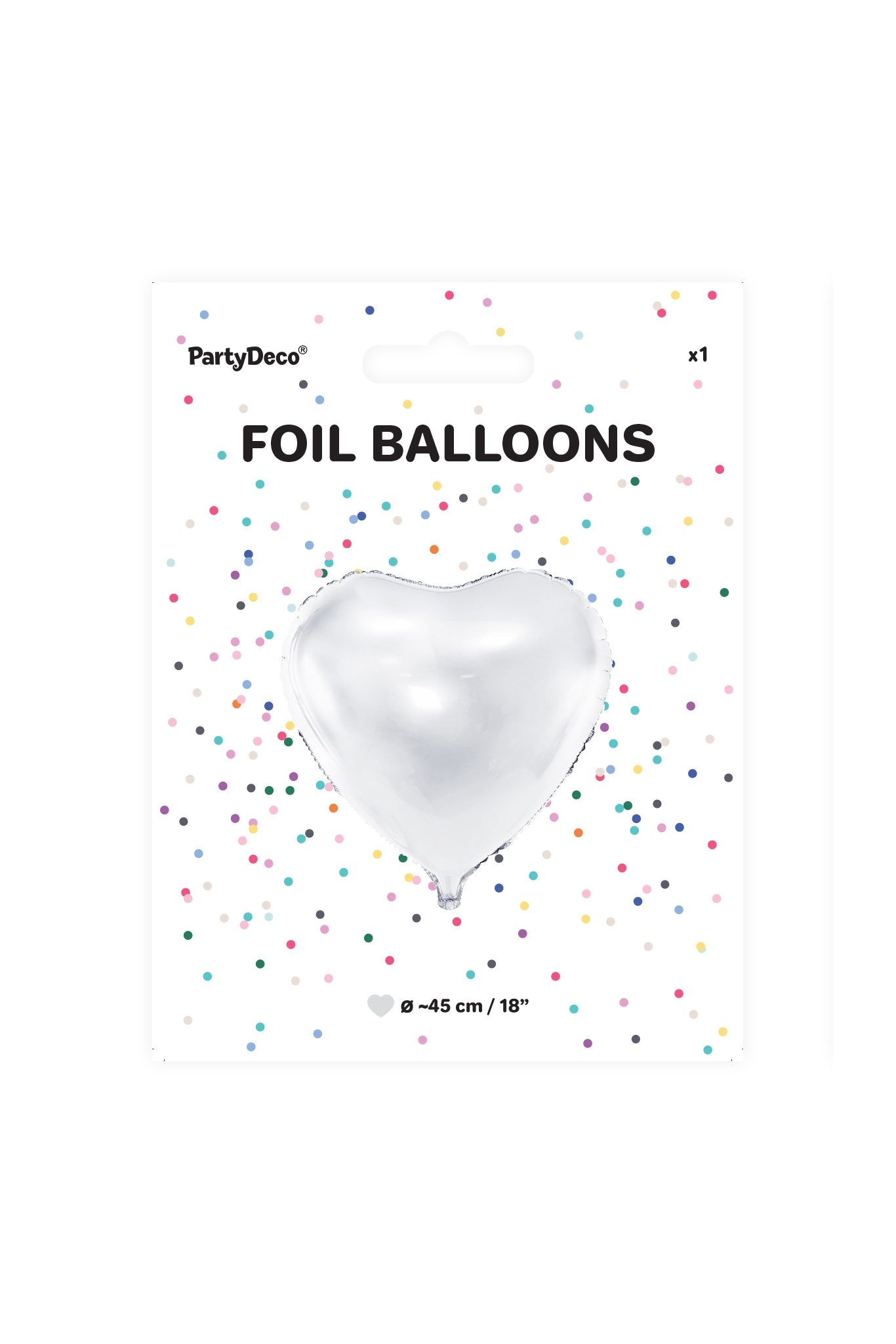 Balon foliowy Serce, 61cm, biały