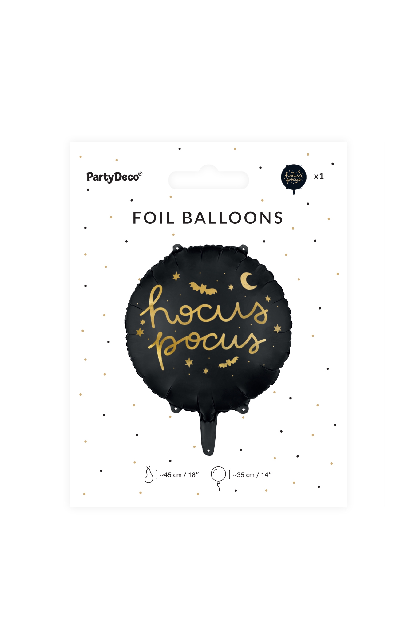 Balon foliowy Hocus Pocus, 45 cm, czarny