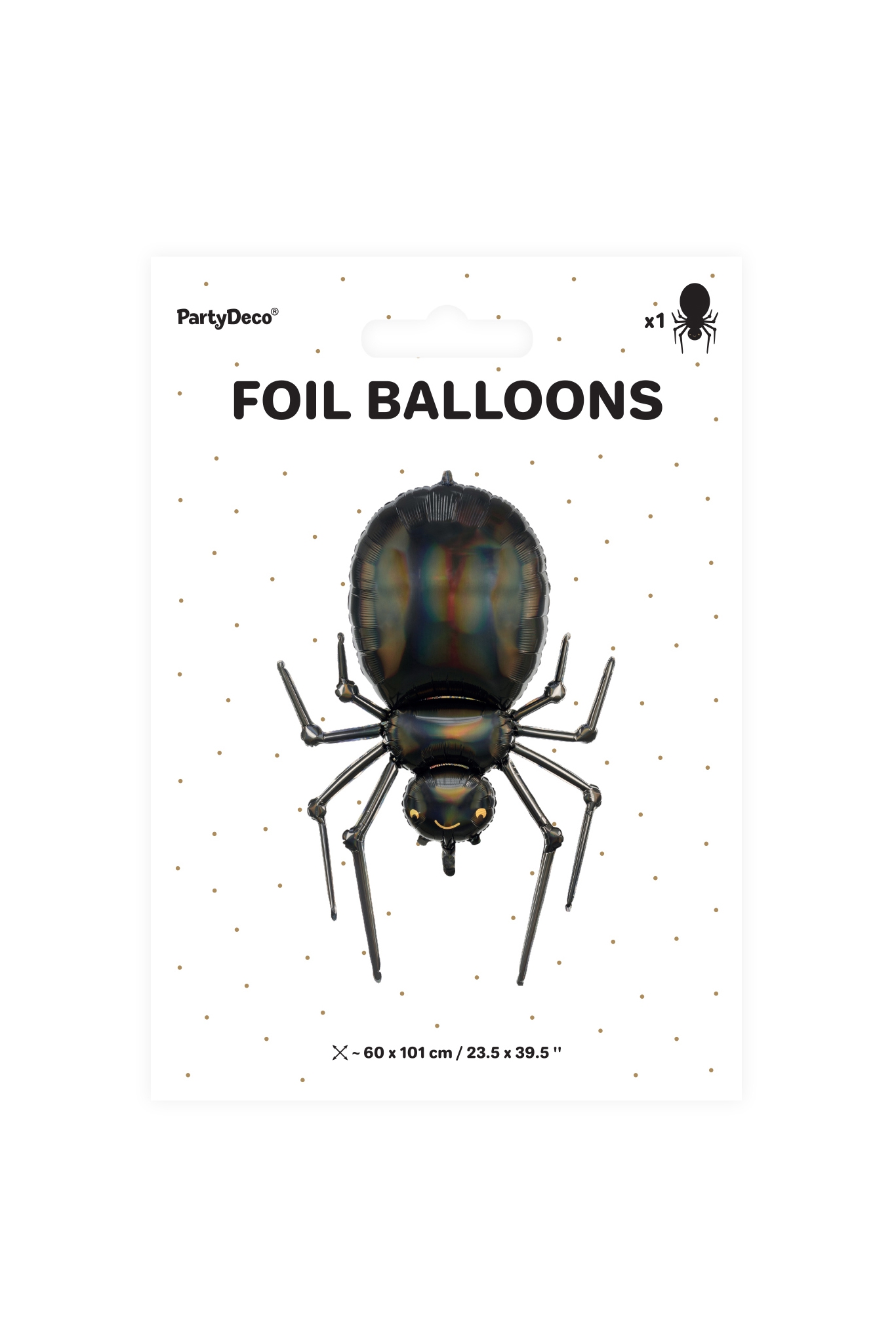Foil balloon Spider, 60x101cm, black