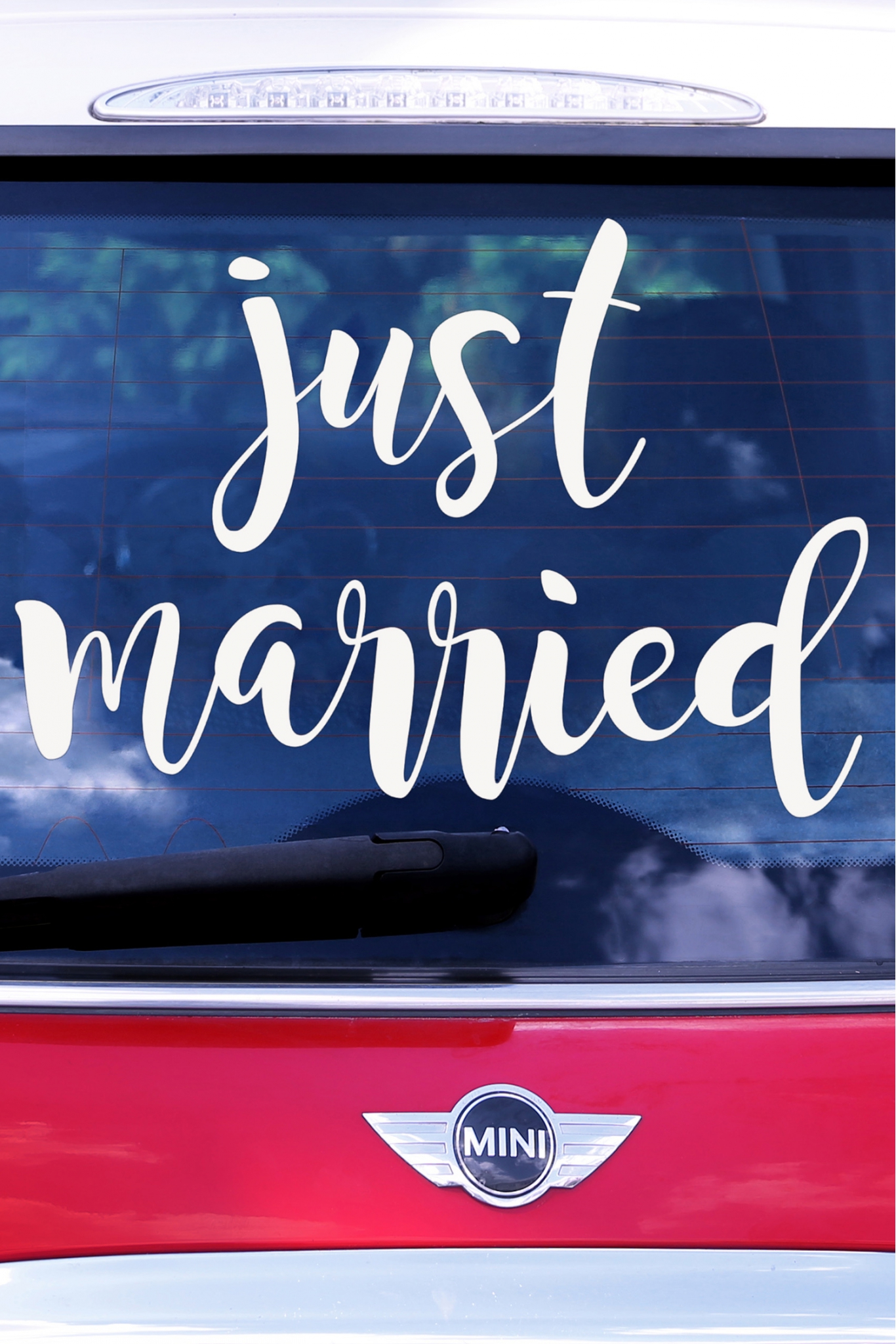 Wedding day car sticker - Just married, 33x45cm