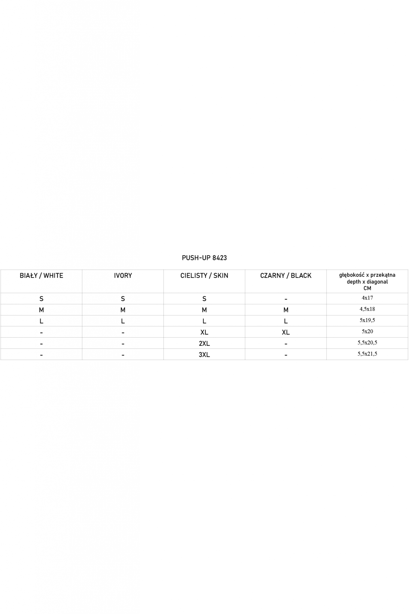 WKŁADKA PUSH UP 8423 S/70