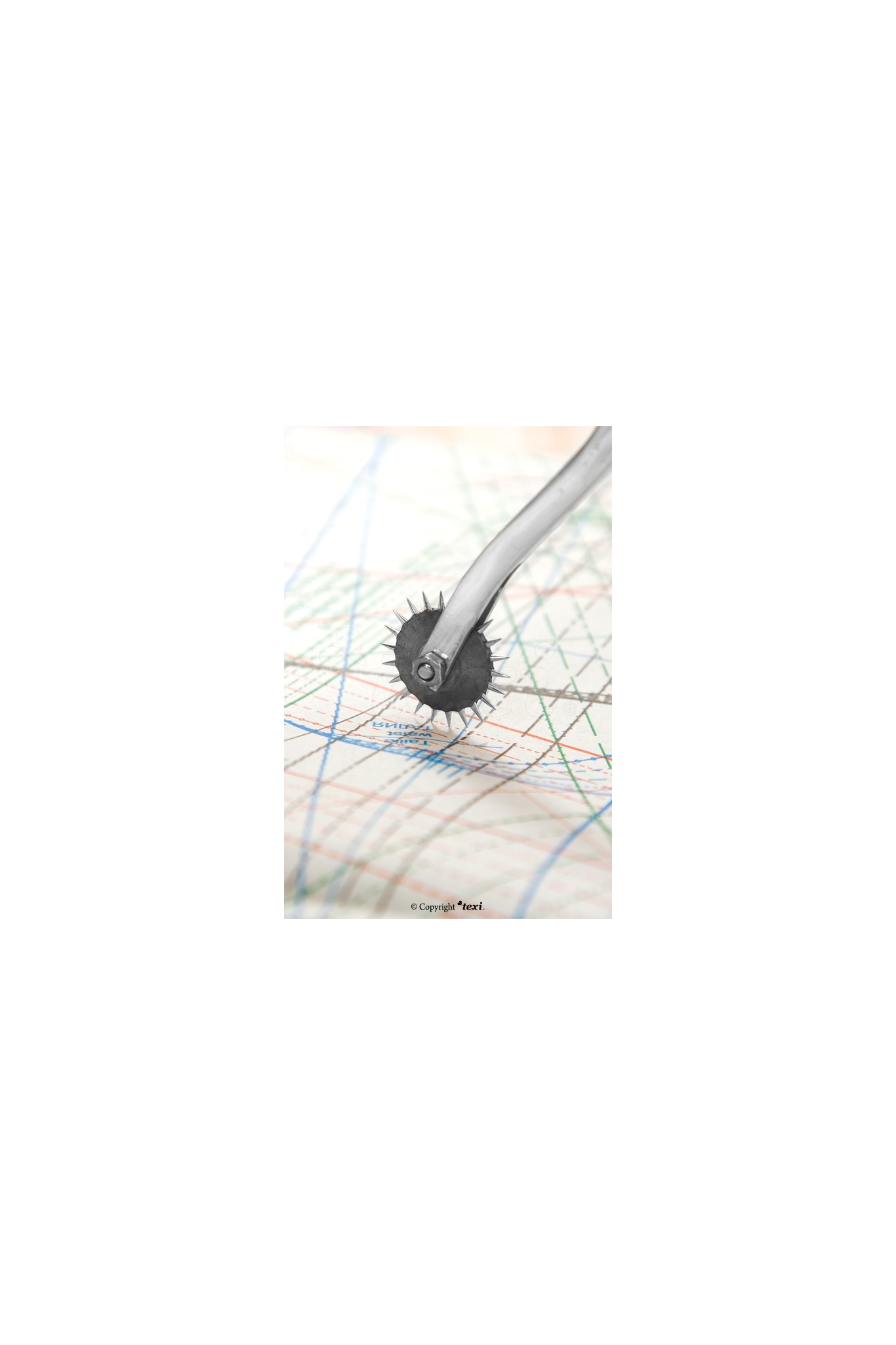 Tracing wheel 195 mm, serrated blade, wooden handle TEXI 4045