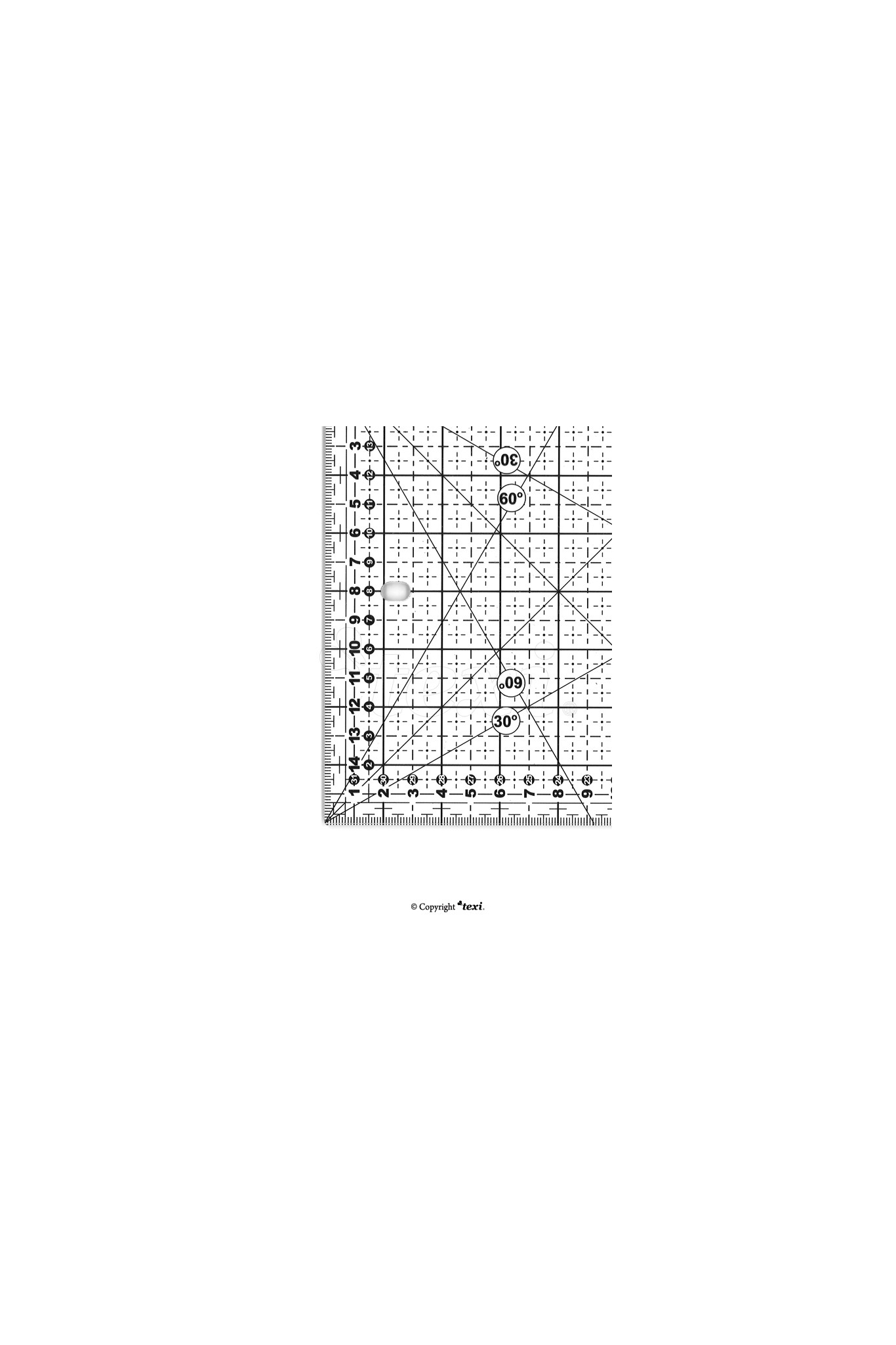 Quilting ruler, metric scale, 160x320 mm, black