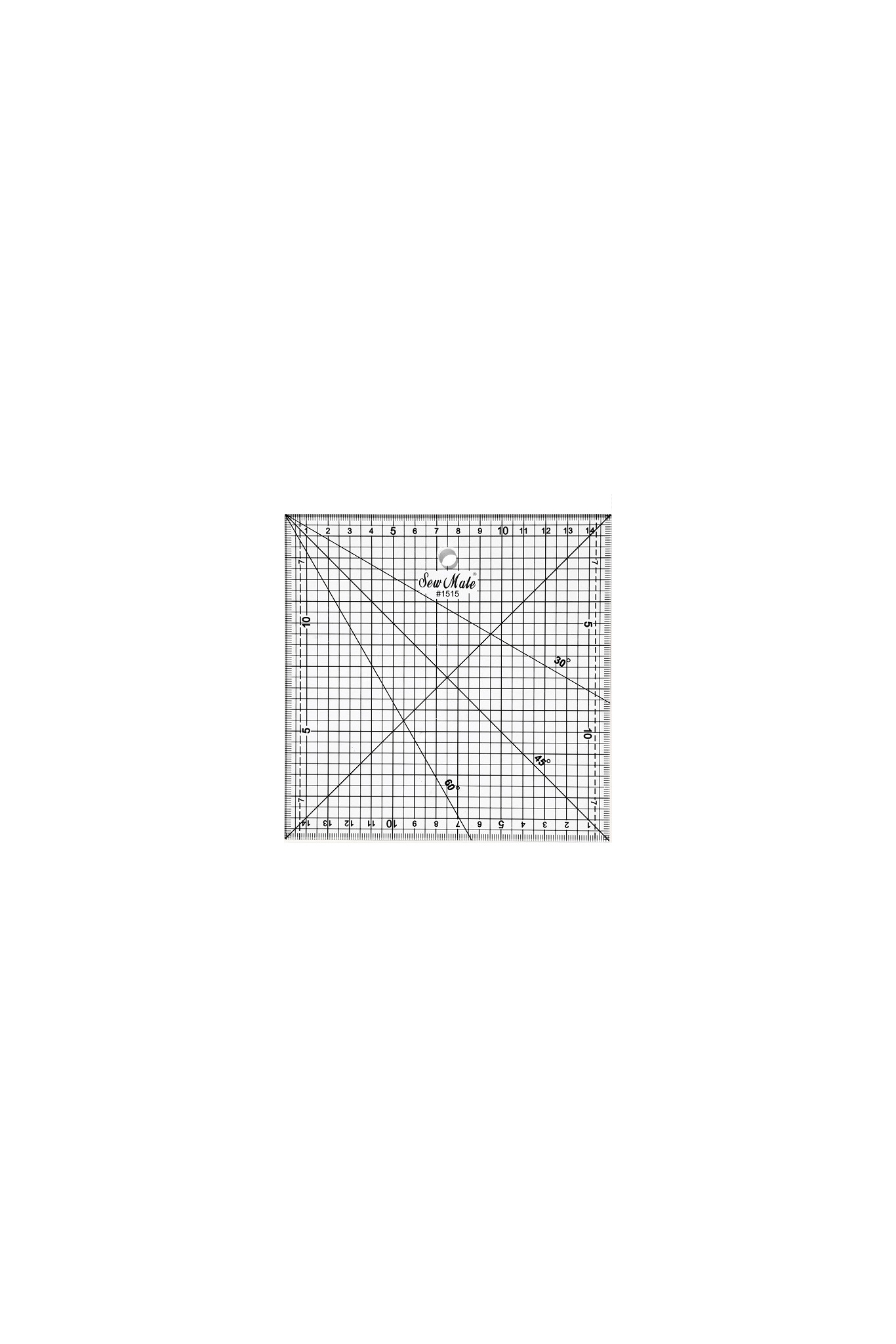 Liniał do patchworku i quiltingu, 160x160 mm, podziałka centymetrowa, czarna