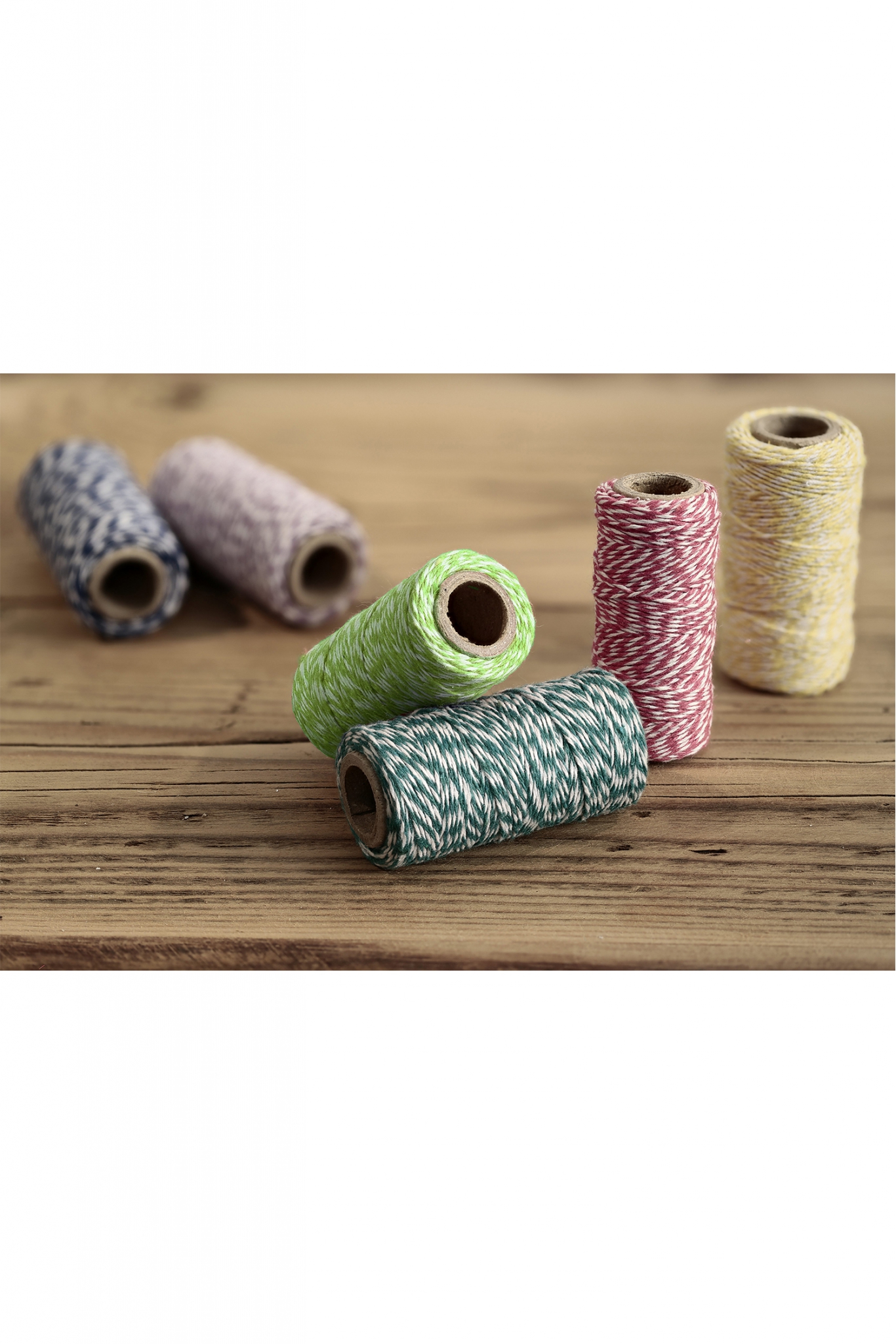 RED AND WHITE COTTON TWINE, 50m