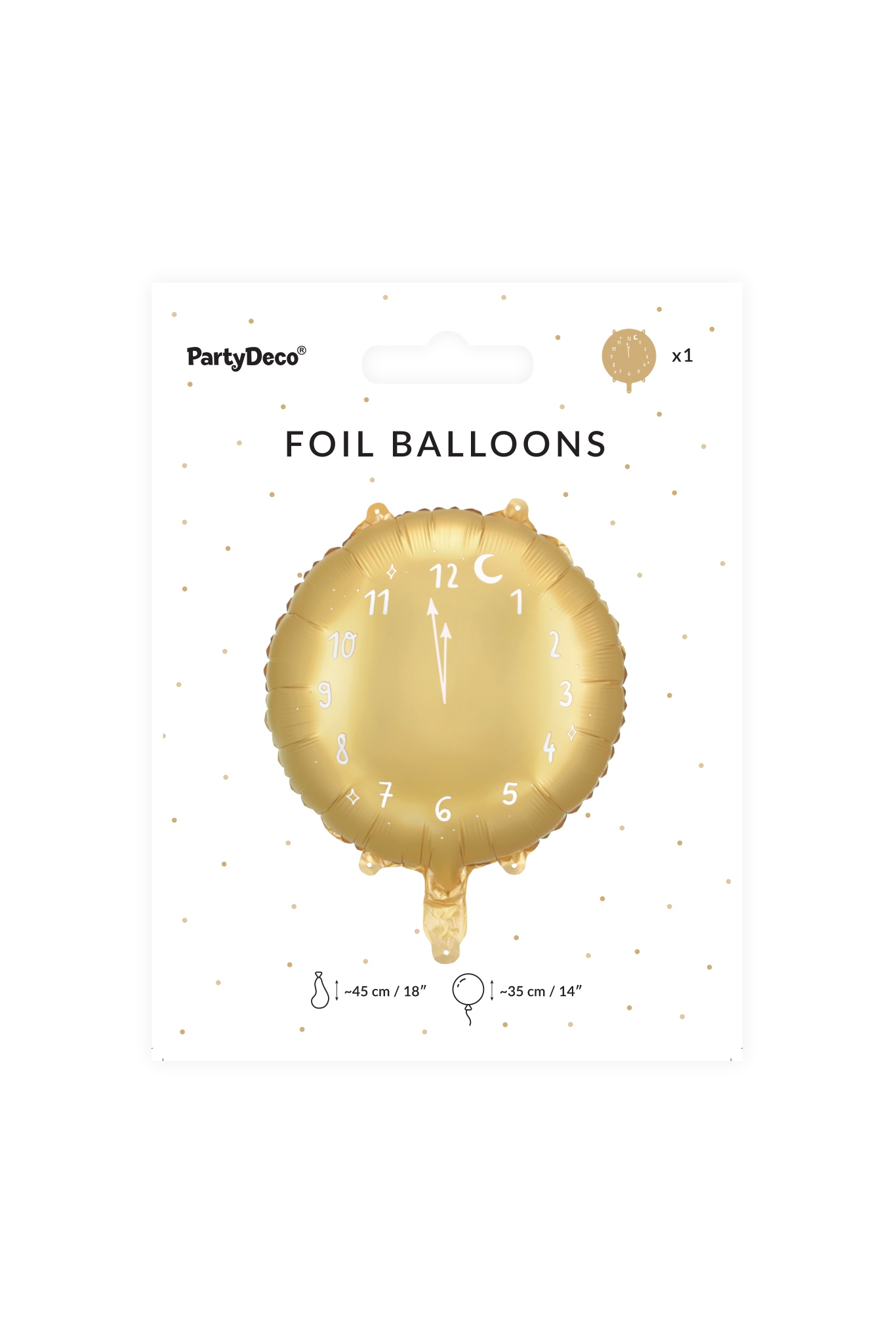 BALON FOLIOWY ZEGAR 45 cm